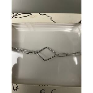 Ssesko Convertible Brave Paperclip Chain Necklace in Silver.